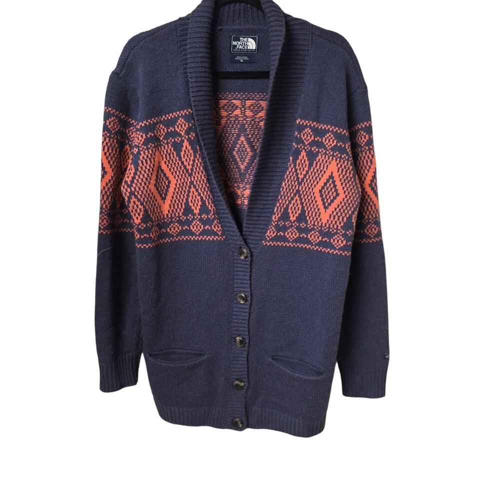 The North Face Jacquardigan Fair Isle Sweater Womens Size XL